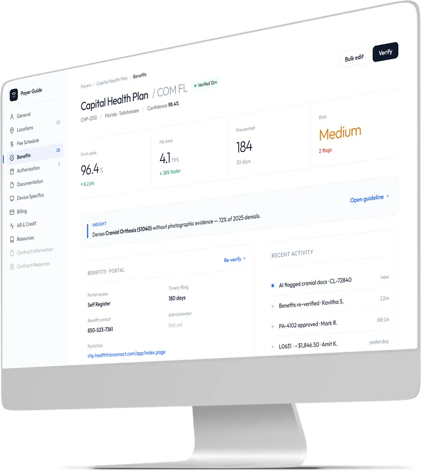 Payer Intelligence, Payer 360° dashboard